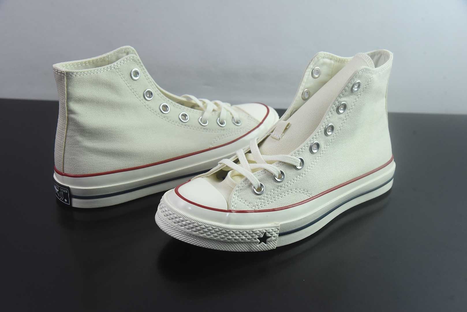 匡威 Converse 2026 全新发布! CHUCK 70X 星星标帆布鞋 色高帮 米白 纯原版本 货号:A24226C 实拍细节图