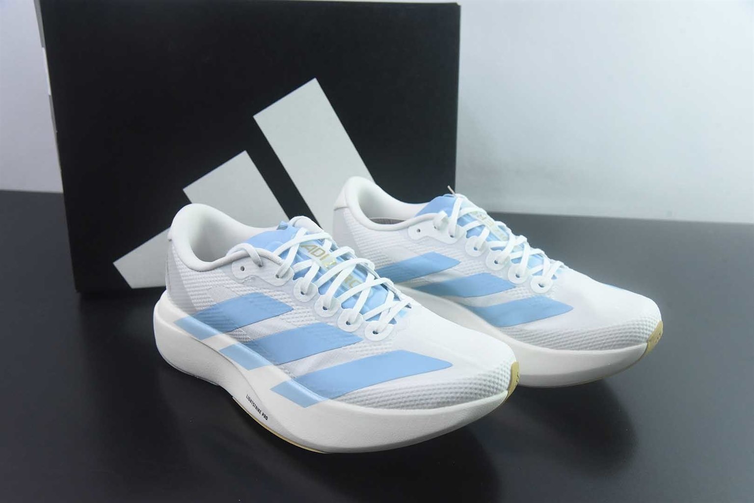 阿迪达斯 Adidas Adizero Evo SL 阿迪超轻透气缓震 白蓝跑鞋 纯原版本 货号:JQ4527 主图