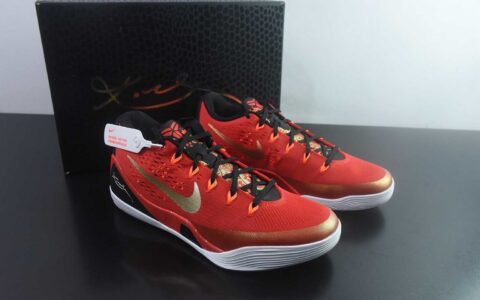 耐克 Nike Kobe 9 Low EM Think Pink PE 科比九代舒适减震防滑 红金低帮篮球鞋 纯原版本 货号：IH1400-600