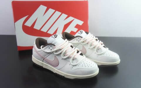 耐克 Nike SB Dunk Low 绑带 粉白低帮休闲板鞋 纯原版本 货号：DD1503-124 主图