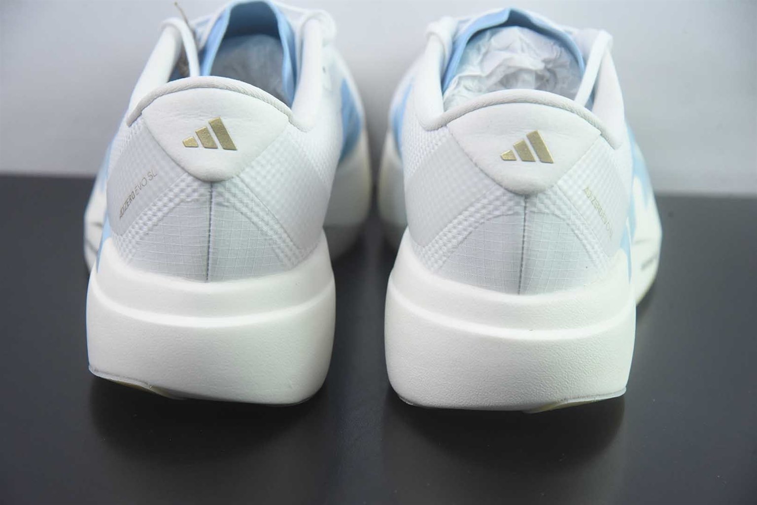 阿迪达斯 Adidas Adizero Evo SL 阿迪超轻透气缓震 白蓝跑鞋 纯原版本 货号:JQ4527 实拍细节图